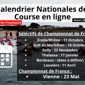 Calendrier prévisionnel Sélectifs Régionaux Courses En Ligne NEV