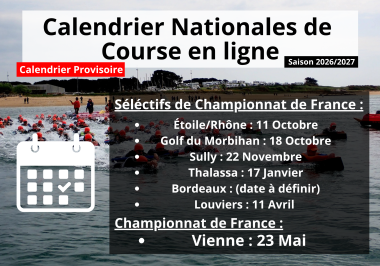 Calendrier prévisionnel Sélectifs Régionaux Courses En Ligne NEV
