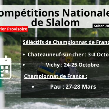Prévisionnel 2027 Compétitions NEV Slalom